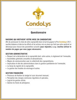Questionnaire - CondoMarketing
