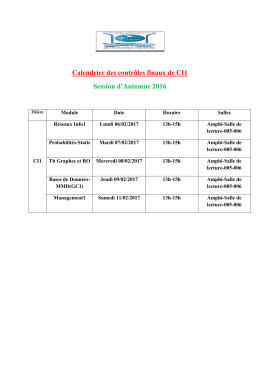 Calendrier des contrôles finaux de CI1 Session d`Automne 2016