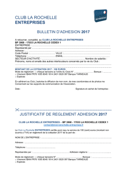 Télécharger le bulletin d`adhésion 2017