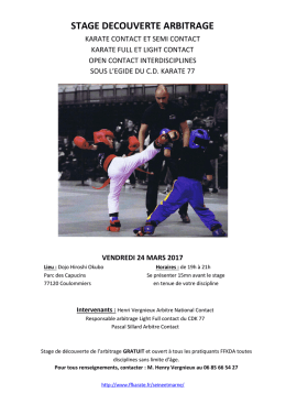 stage decouverte arbitrage karate contact et semi contact