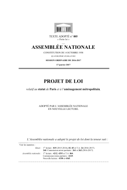 ASSEMBL&Eacute;E NATIONALE PROJET DE LOI