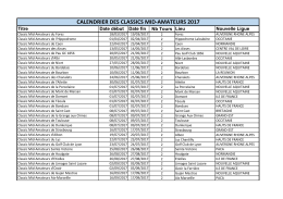 Calendrier des Classics Mid
