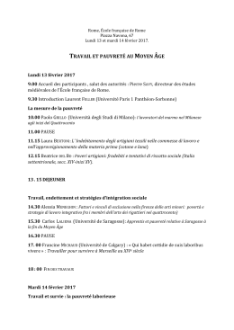 travail et pauvreté au moyen âge - Université Paris 1 Panthéon