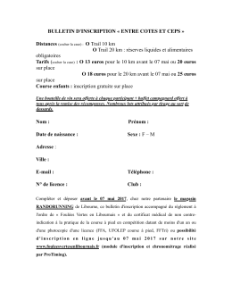 Bulletin d`inscription papier - Foulées vertes en libournais