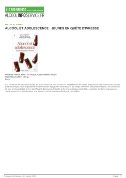 alcool et adolescence : jeunes en quête d`ivresse