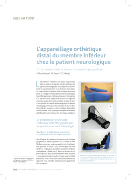 L`appareillage orthétique distal du membre inférieur chez le patient