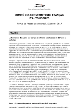 Revue de presse du 20 janvier