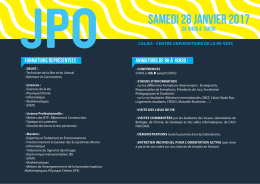 Programme JPO 2017 - Calais - Université du Littoral Côte d`Opale