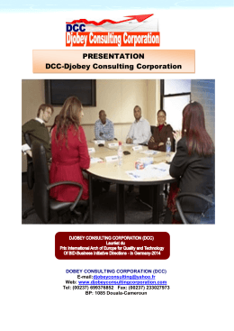 PRESENTATION DCC-Djobey Consulting Corporation