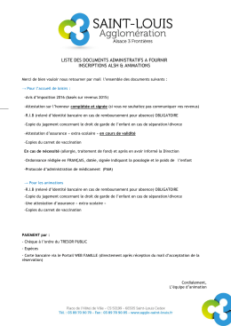 Liste des documents &agrave; nous transmettre