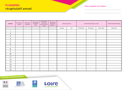 PLANNING r&eacute;capitulatif annuel