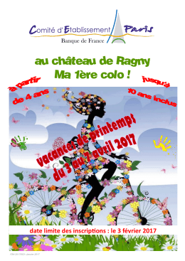 date limite des inscriptions : le 3 février 2017