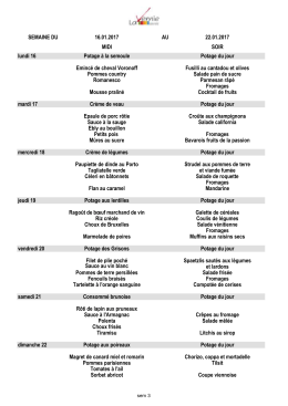 Menus - Fondation La Primerose