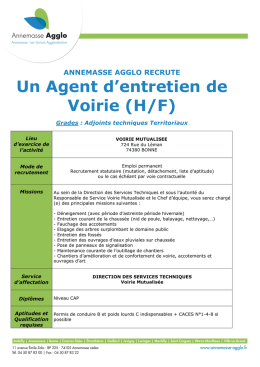 Un Agent d`entretien de Voirie (H/F)