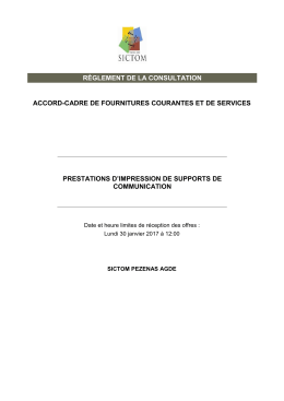 R&egrave;glement de la consultation Document PDF