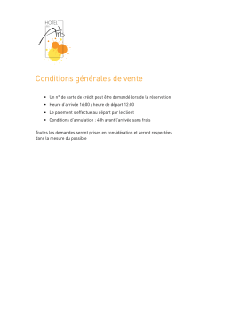 Conditions g&eacute;n&eacute;rales de vente