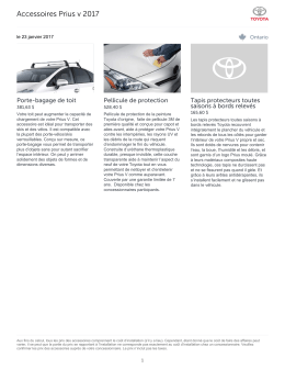 Accessoires Prius v 2017
