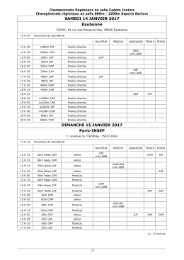 Informations-horaires - Saint Brice Athlétisme