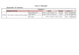 Responsable : JL Labussière Intitulé de l`ECUE JOUR HEURE