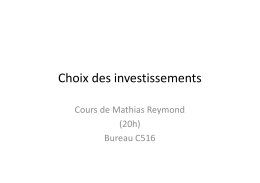 Choix des investissements