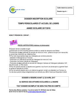 dossier inscription scolaire