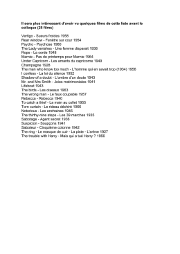 Il sera plus int&eacute;ressant d`avoir vu quelques films de cette liste avant