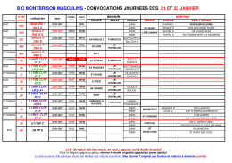 Convocations - Basket Club Montbrison