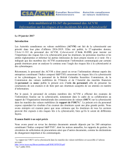Avis multilat&eacute;ral 51-347 - Autorit&eacute; des march&eacute;s financiers