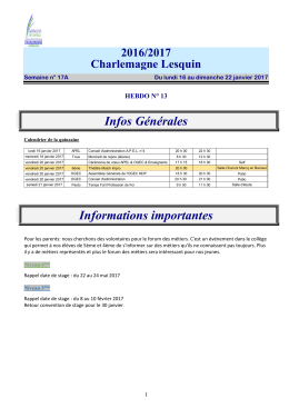 HEBDO Charlemagne - Coll&egrave;ge Charlemagne Lesquin