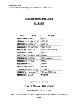 LM2CE - Universit&eacute; Hassan 1er de Settat