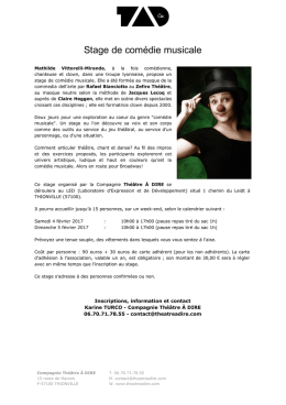 Stage de com&eacute;die musicale