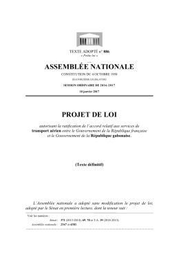 ASSEMBL&Eacute;E NATIONALE PROJET DE LOI
