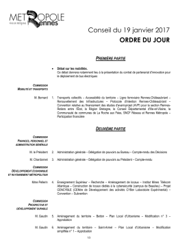 Conseil du 19 janvier 2017 ORDRE DU JOUR
