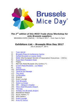 BrusselsMiceDay2017-ExhibitorsList - as of January 9th, 2017