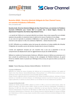 Communiqu&eacute; - Clear Channel