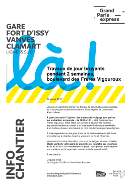 Travaux de jour bruyants pendant 2 semaines, boulevard des Frères