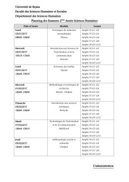 Planning des Examens 2ème Année Sciences Humaines