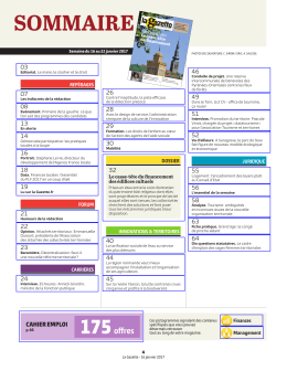 sommaire - Accédez aux archives de la Gazette