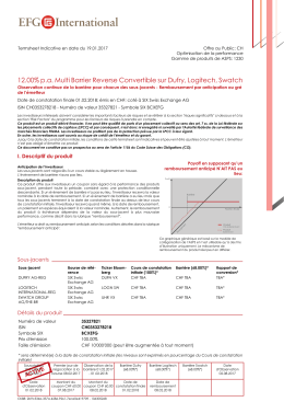 12.00% pa Multi Barrier Reverse Convertible sur Dufry