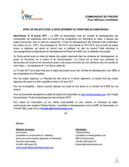 Appel de projets pour le développement du territoire du Kamouraska