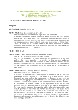 Big data conference day and challenge awards in Toulouse