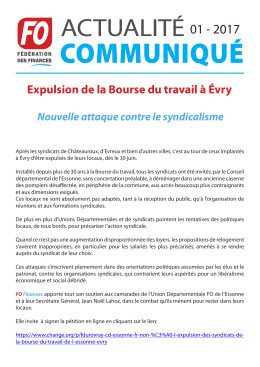 Expulsion de la Bourse du travail &agrave; &Eacute;vry