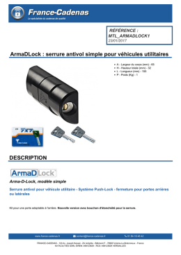 ArmaDLock : serrure antivol simple pour v&eacute;hicules utilitaires