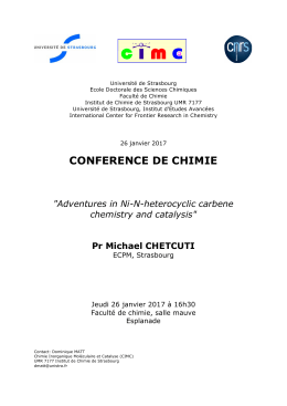 conference de chimie - Faculté de Chimie