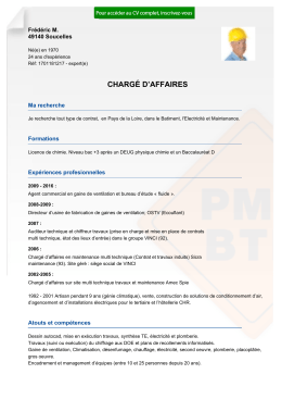 Recrutement CV CHARGÉ D™AFFAIRES