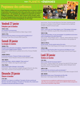 Visualiser le programme des conférences
