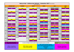 Calendrier des jours de collecte des d&eacute;chets 2017 - Noisy-le-Roi