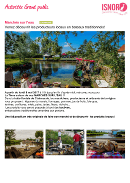 Marchés sur l`eau Venez découvrir les producteurs locaux en