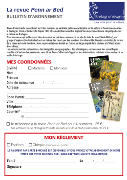 Bulletin d`abonnement PAB 2017