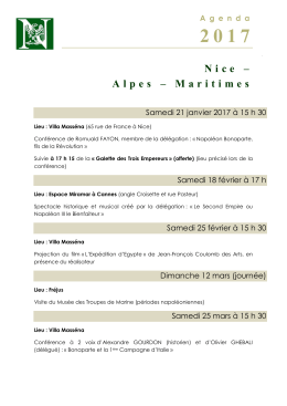 Nice – Alpes – Maritimes - Le Souvenir Napoléonien